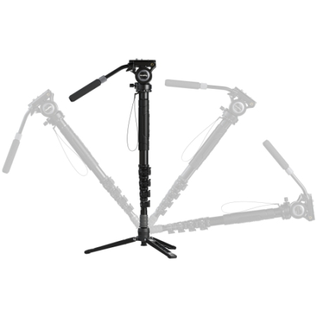 SmallRig 6624 - profesjonalny monopod Alu z głowicą video i podstawą (5-sekcyjny, 64-170cm) - możliwości